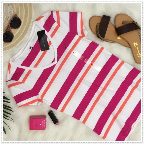 Tommy Hilfiger Tops - Tommy Hilfiger Striped V-Neck Tee